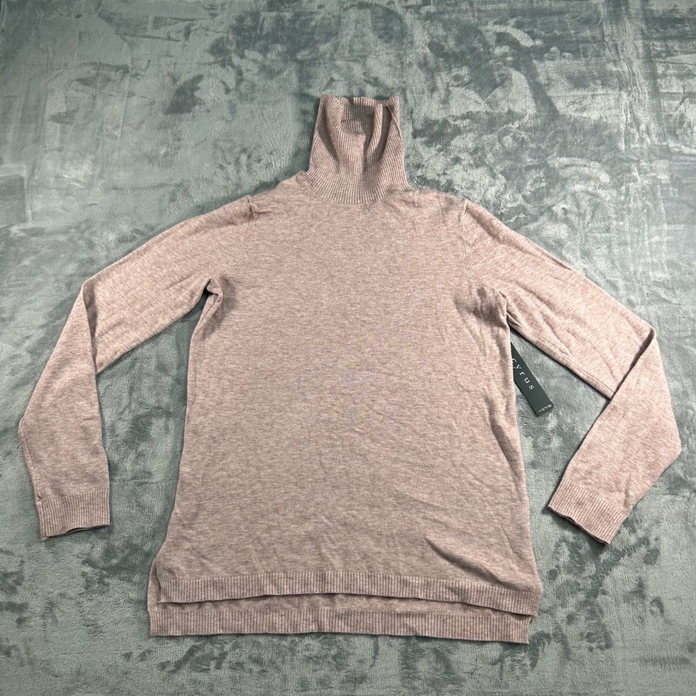 NWT Cyrus Women's Pink Heathered‎ Turtleneck Long Sleeve Sweater Top Size S